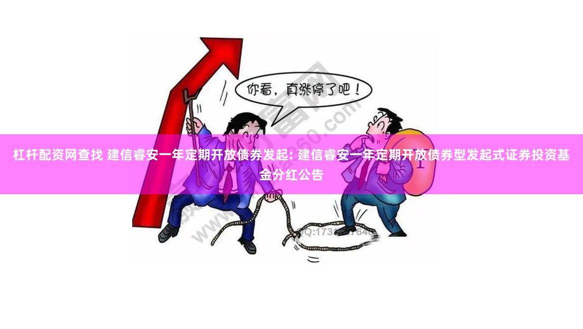 杠杆配资网查找 建信睿安一年定期开放债券发起: 建信睿安一年定期开放债券型发起式证券投资基金分红公告